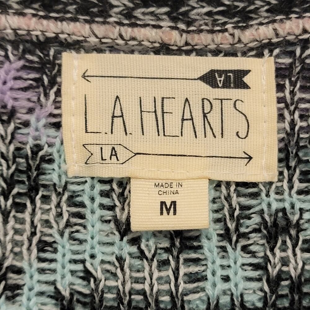 LA Hearts Cardigan Sweater Boho Pastel Aztec Open Front Size Medium #367 - Picture 3 of 13